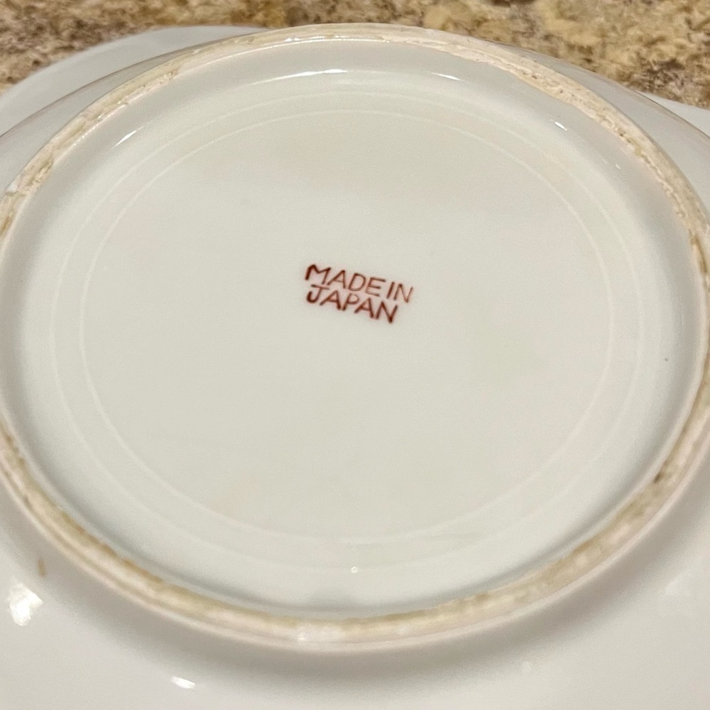 Vintage Square Blue Floral Lusterware Bowl 9” Dish Made in Japan - Picture 7 of 16